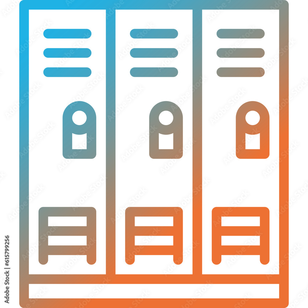 school locker gradient line icon school locker gradient line icon