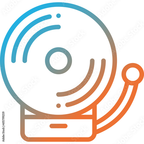 school bell gradient line icon