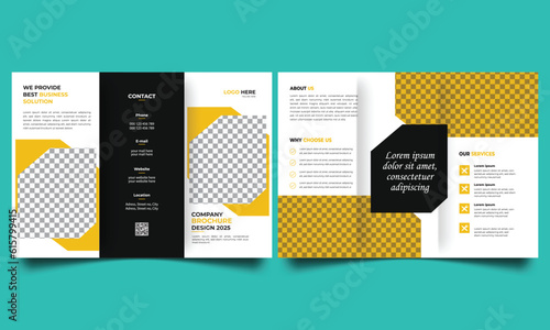 Corporate business trifold brochure template design.
