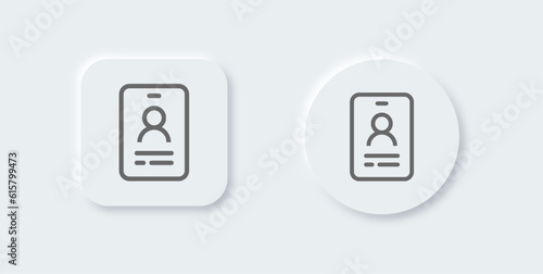 Identity line icon in neomorphic design style. User signs vector illustration.