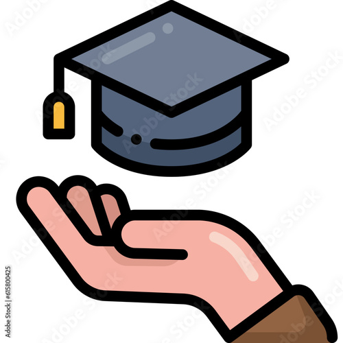 education filled outline icon