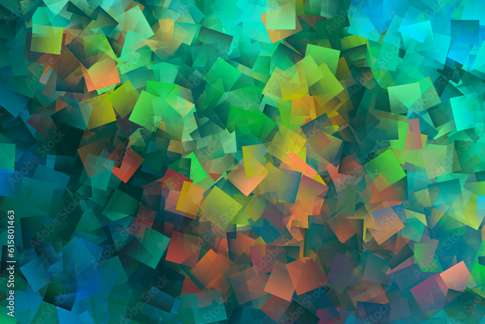 Chaotic pattern of colorful squares