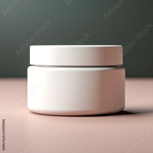 Mockup of a Blank White Jar with an Empty Lid on a Table