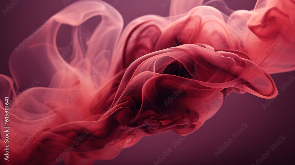 Naklejka premium maroon smoke gracefully curling in the air, Generative AI