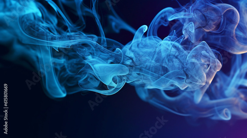 smoke on black background azure smoke as it weaves its way through the air,  Generative AI © Tahsin