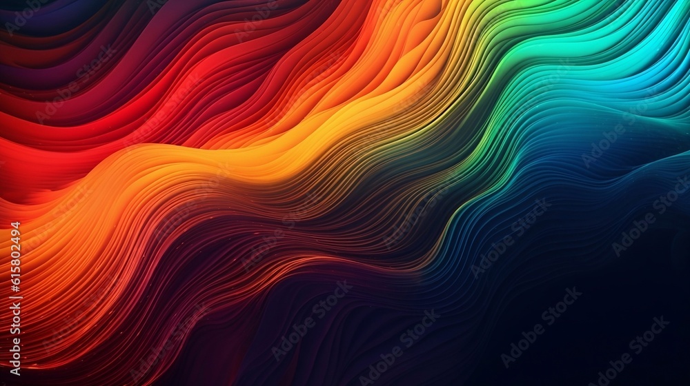 abstract colorful background with waves, generative AI 