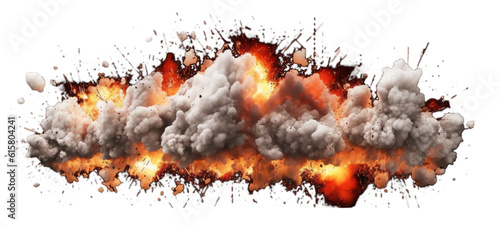 Explosion border illustration on a transparent background. Generative AI.
