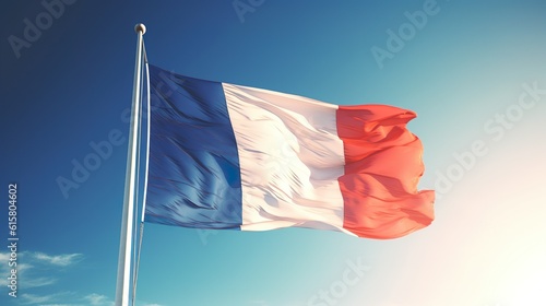 Waving flag of France made with Ai generative technology