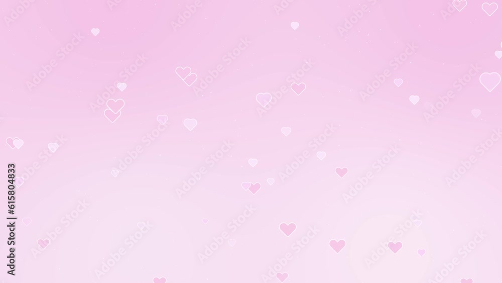 Cute Kawaii Pink Heart Shape On Pink Gradient Background Cute Kawaii Pink Heart Shape On Pink Gradient Background
