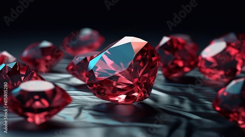 Red gemstone  generative AI 