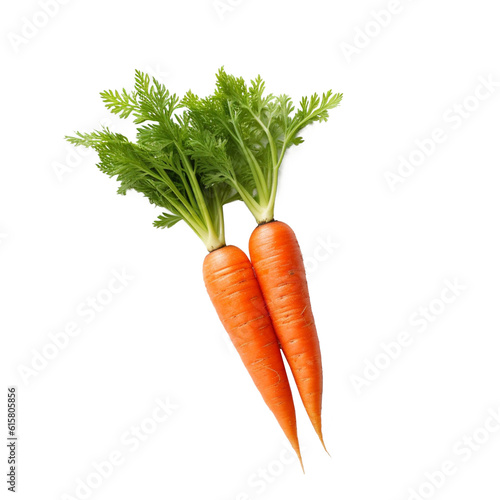 carrots with leaves isolated. Png element, generative ai.