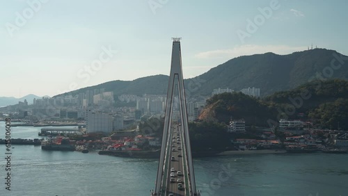 Landscape of Dolsandaegyo Bridge in Yeosu, Jeollanam-do, Korea