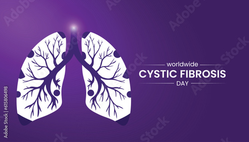 Worldwide Cystic Fibrosis Day. lung disease vector illustration.  photo