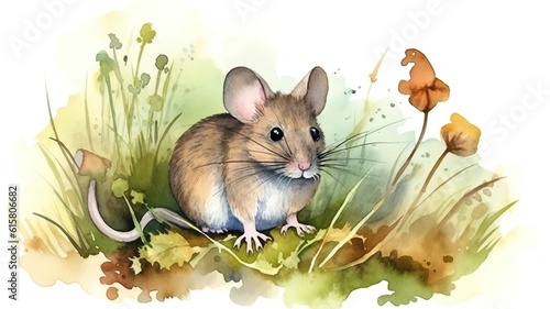 watercolor painting of a mouse