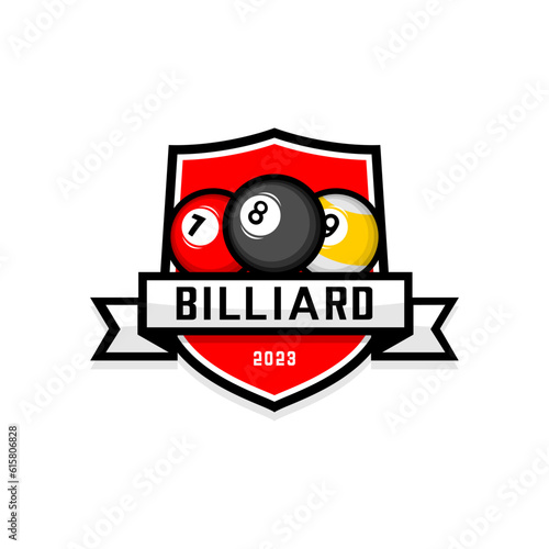 vector illustration of billiard ball logo on white background	