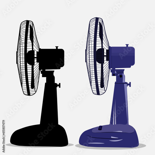 electric fan side view, vector illustration