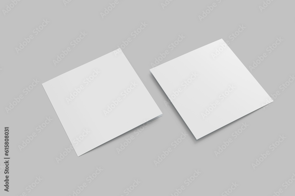 Square bifold brochure mockup Square bifold brochure mockup