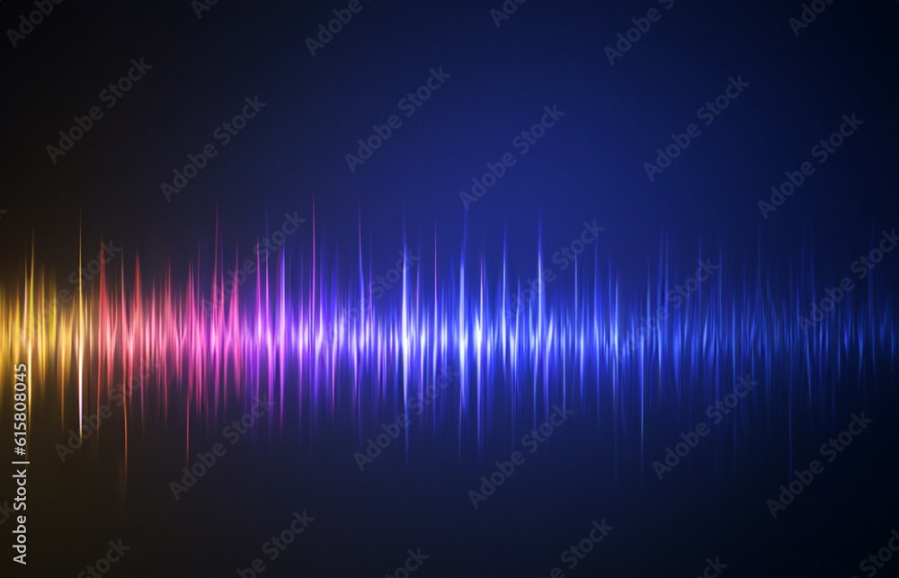 sound waves light effect on dark background