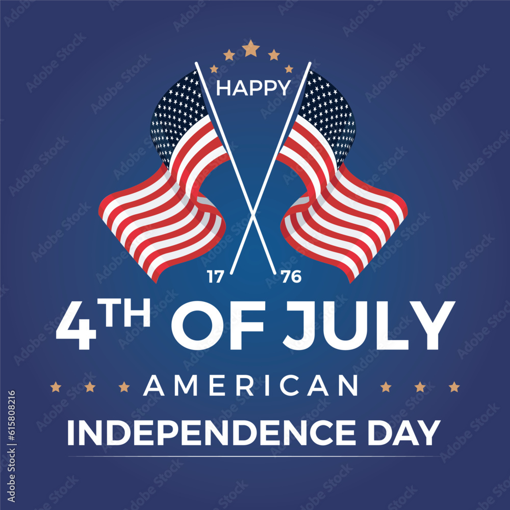 Naklejka premium vector flat 4th of July independence day illustration design