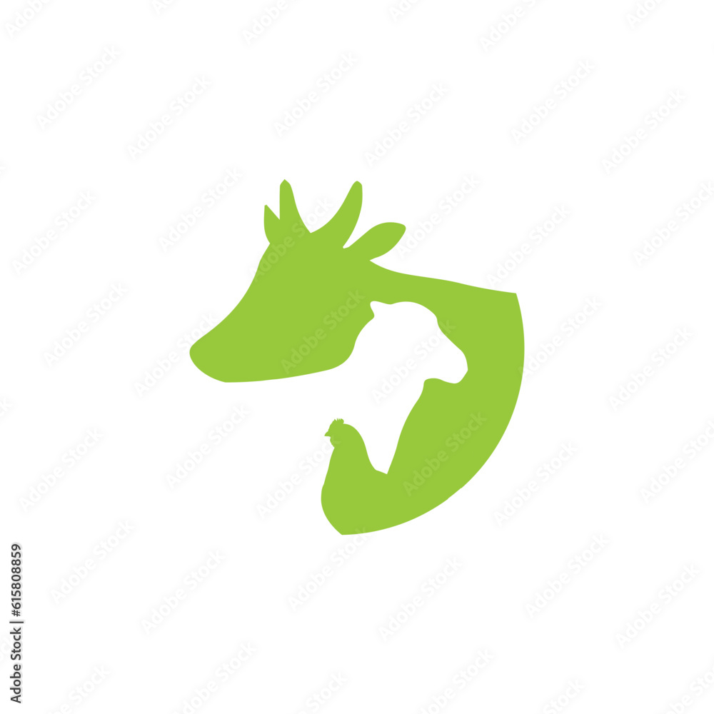 Livestock logo design farm animal logo vector