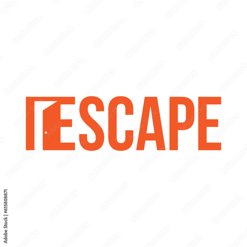 Fototapeta premium Escape word mark typography logo