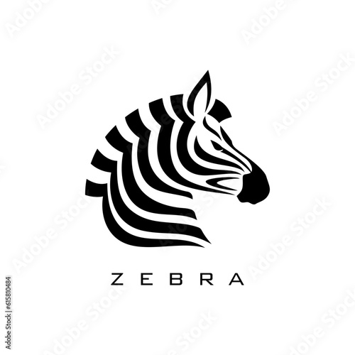 Vector Zebra Head logo on white background vector illustration