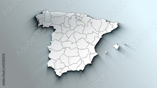 Modern White Map of Spain with Provinces photo