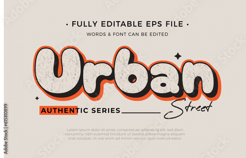 Vector Urban Street tshirt design with text effect editable