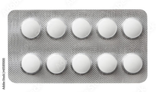 Pack of pills isolated on transparent background