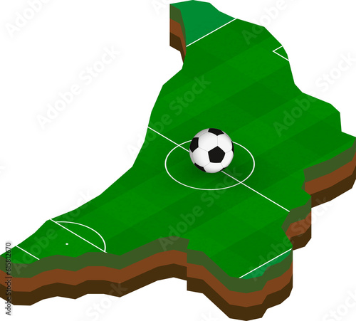 Fototapeta Naklejka Na Ścianę i Meble -  Isometric map of Moldova with football field.