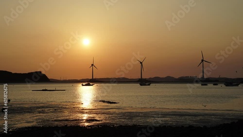 Sunset time-lapse at Ballistic Port in Seongam-dong, Danwon-gu, Ansan-si, Gyeonggi-do photo