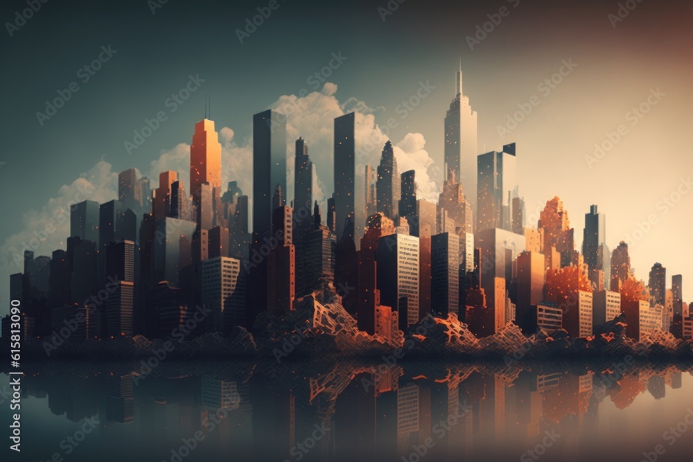 Modern City Skyline - Generative AI
