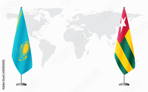Kazakhstan and Togo flags for official meeting