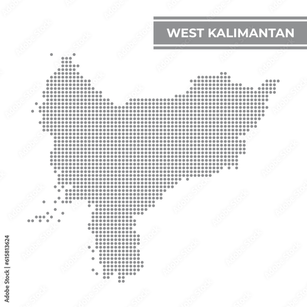 Dotted map of West Kalimantan is a province of Indonesia