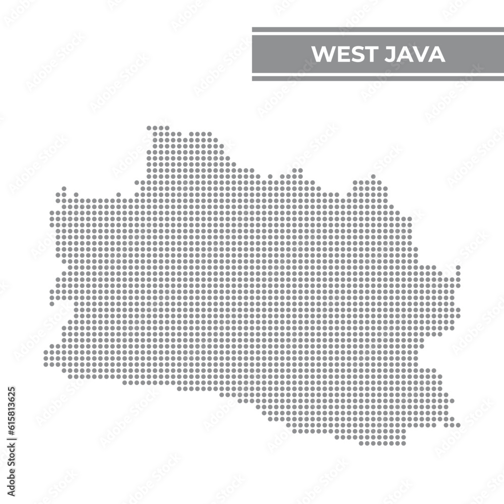 Dotted map of West Java is a province of Indonesia