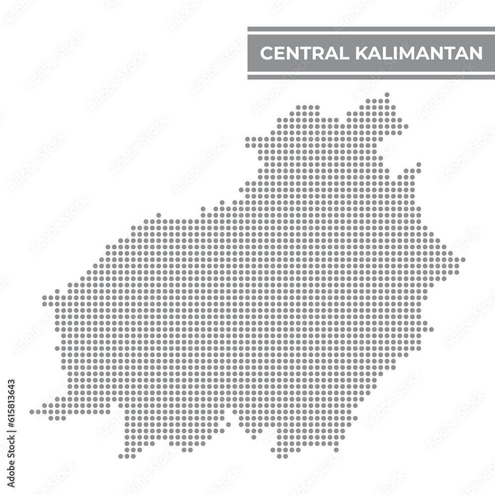 Dotted map of Central Kalimantan is a province of Indonesia