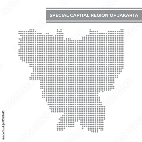 Dotted map of Jakarta is a province of Indonesia