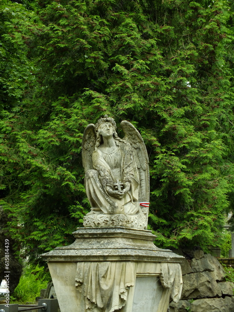 statue of a angel in a cemetery