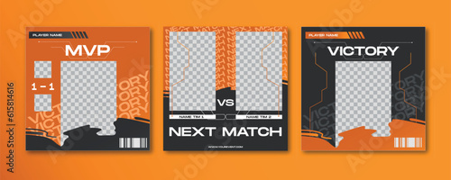 Gamming social media post template, match mvp , next match