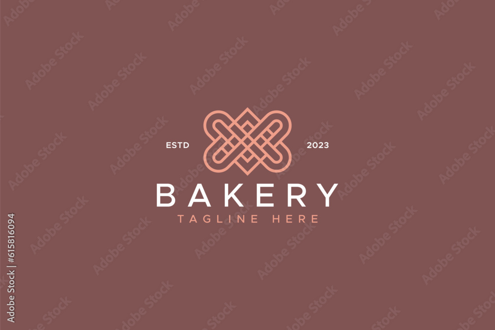 Bakery Food Geometric Linear Logo Abstract Monogram Luxury Beverage Restaurant Bakery Food Geometric Linear Logo Abstract Monogram Luxury Beverage Restaurant