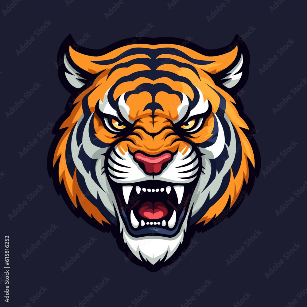 tiger mascot logo cartoon design