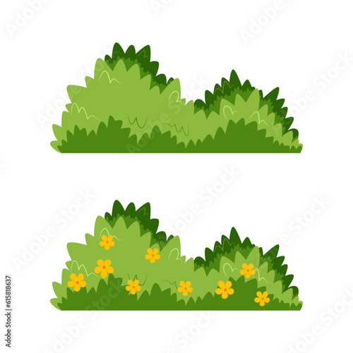 bush illustration design with blooming flowers