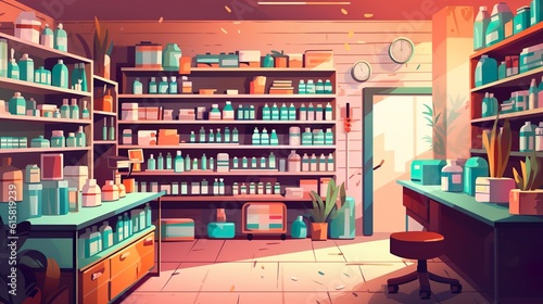 Beauty Essentials: A Well-Stocked Beauty Supplies Room made with Generative AI