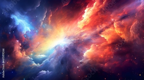 Cosmic space and stars  science fiction wallpaper. Beauty of deep space.generative ai.