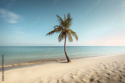 Palm tree on an empty beach photography