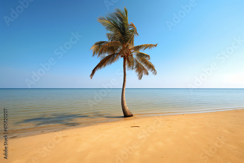 Palm tree on an empty beach photography