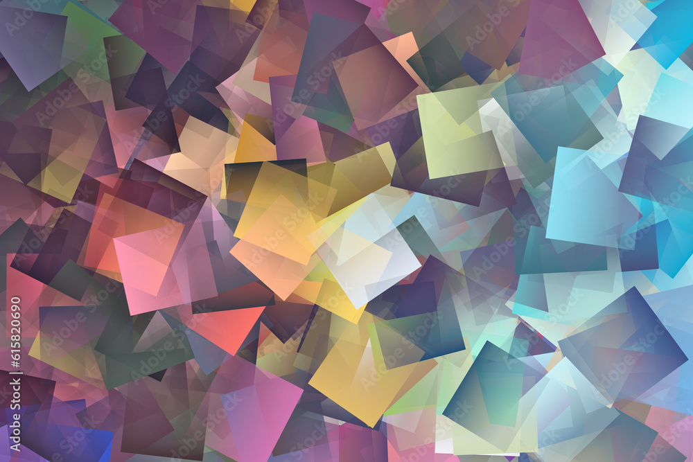 Chaotic pattern of colorful squares