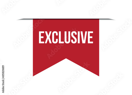 exclusive red banner design vector illustration
