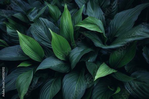 dark Green leaves for background and wallpaper stock photo - green leaf pattern Tropical nature wallpaper - dark green leaves - natural background - nature