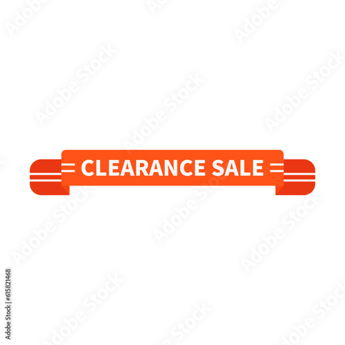 Clearance Sale In Orange Color Ribbon Rounded Rectangle Shape For Promotion Sale
